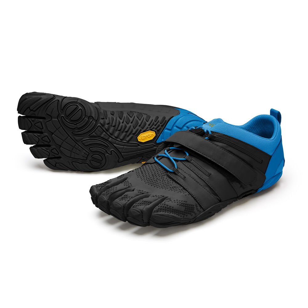 Vibram Five Fingers Mens V-Train 2.0 - Hiking Shoes Black/Blue - QBG542839